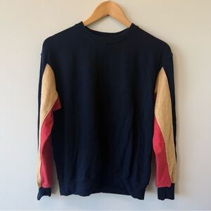 Sundry Pullover Multicolor Colorblock Knit Jersey Sweatshirt